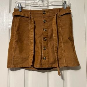 American Eagle Corduroy Button Skirt Size 0 Mustard Color